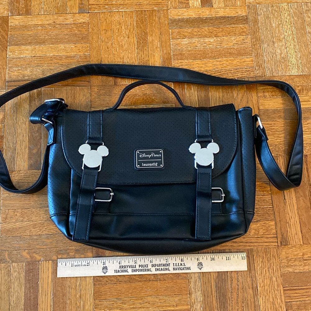 Disney Parks Black Loungefly Flair Messenger Bag